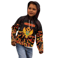Personalized Montenegro Kid Hoodie Coat Of Arms Fire Style - Wonder Print Shop
