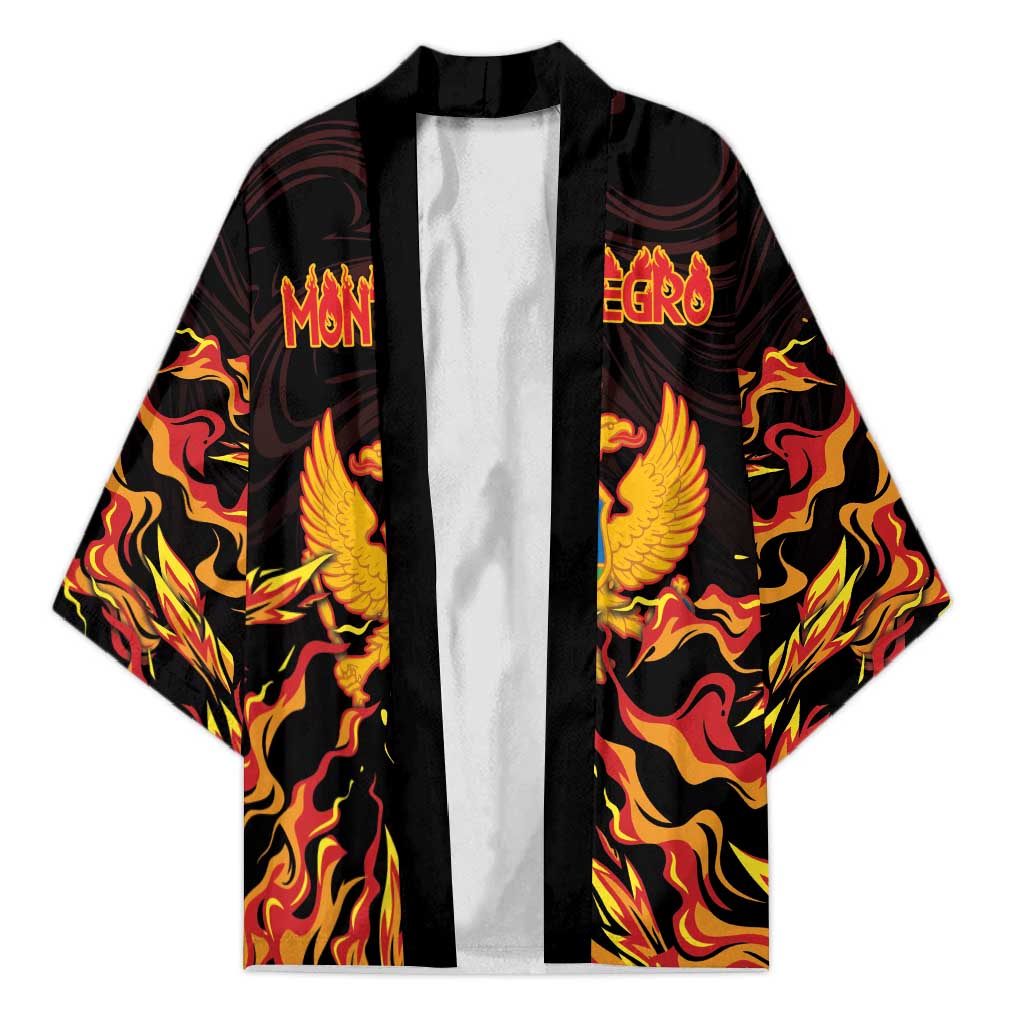 Personalized Montenegro Kimono Coat Of Arms Fire Style - Wonder Print Shop