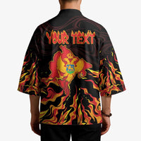 Personalized Montenegro Kimono Coat Of Arms Fire Style - Wonder Print Shop
