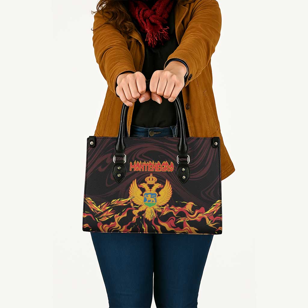 Montenegro Leather Bag Coat Of Arms Fire Style - Wonder Print Shop