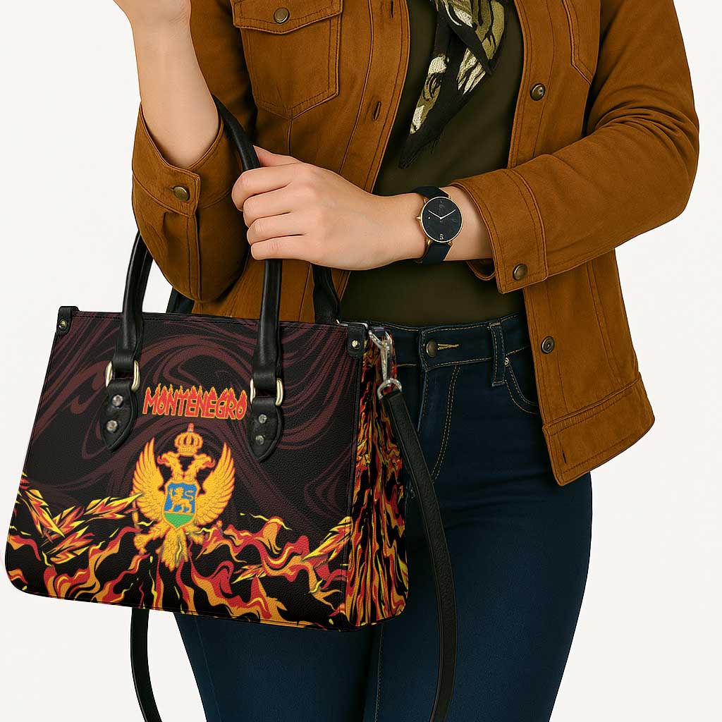 Montenegro Leather Bag Coat Of Arms Fire Style - Wonder Print Shop