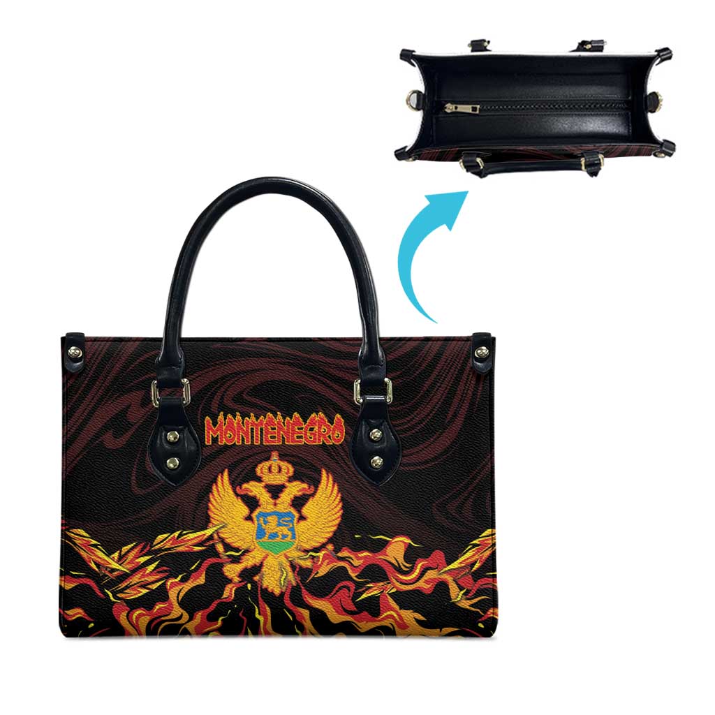 Montenegro Leather Bag Coat Of Arms Fire Style - Wonder Print Shop