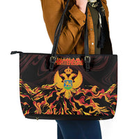 Montenegro Leather Tote Bag Coat Of Arms Fire Style - Wonder Print Shop