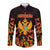 Personalized Montenegro Long Sleeve Button Shirt Coat Of Arms Fire Style - Wonder Print Shop