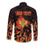 Personalized Montenegro Long Sleeve Button Shirt Coat Of Arms Fire Style - Wonder Print Shop
