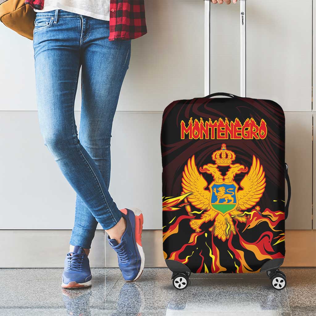 Montenegro Luggage Cover Coat Of Arms Fire Style - Wonder Print Shop