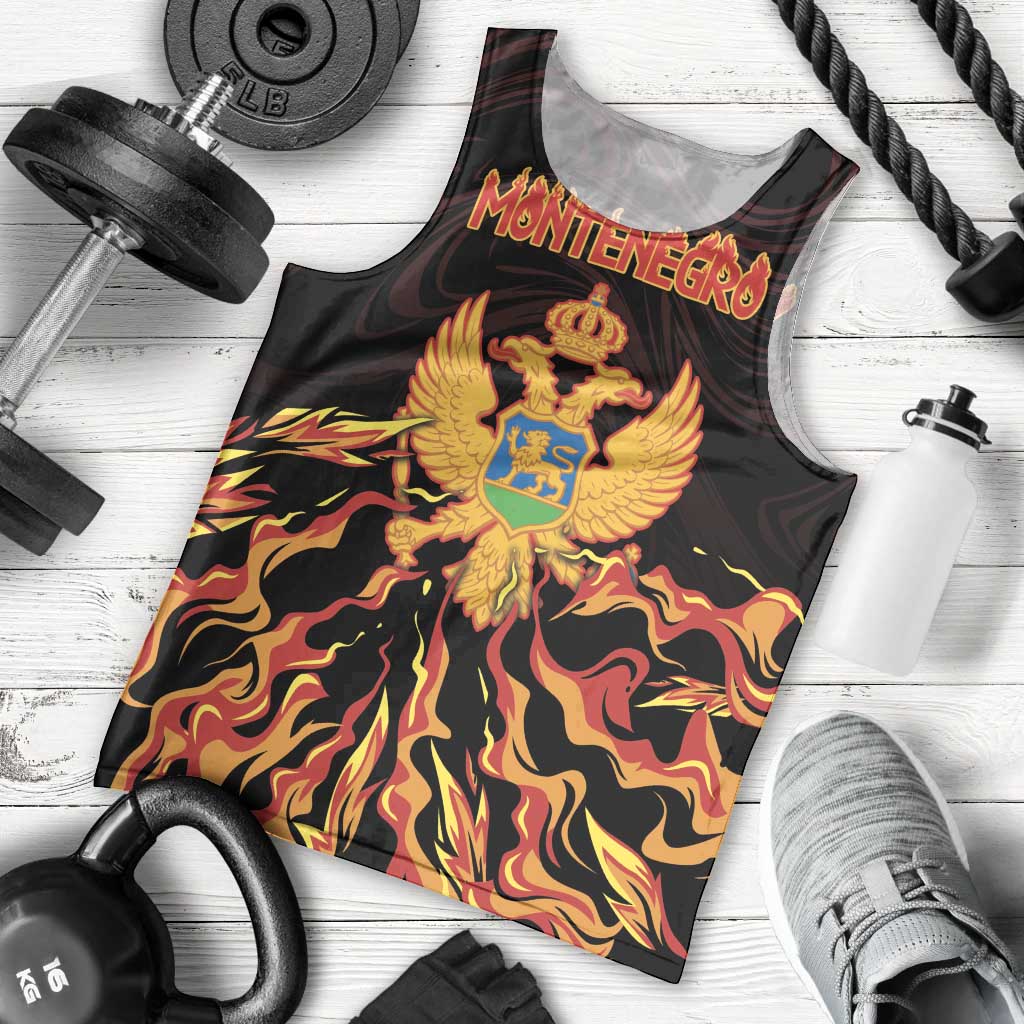 Personalized Montenegro Men Tank Top Coat Of Arms Fire Style - Wonder Print Shop