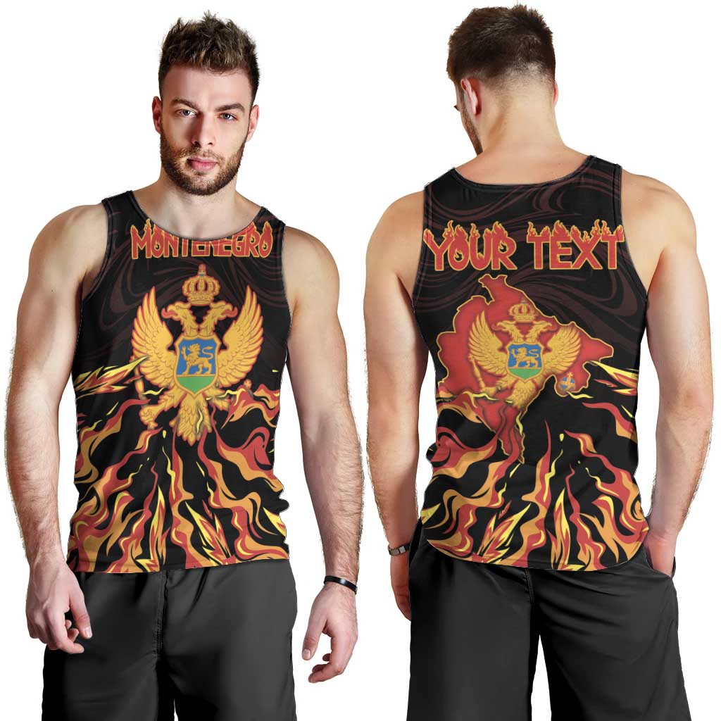 Personalized Montenegro Men Tank Top Coat Of Arms Fire Style - Wonder Print Shop