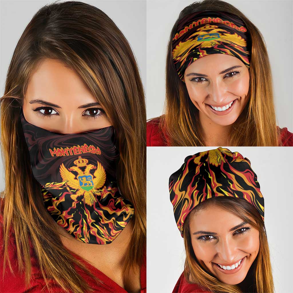 Montenegro Neck Gaiter Coat Of Arms Fire Style - Wonder Print Shop