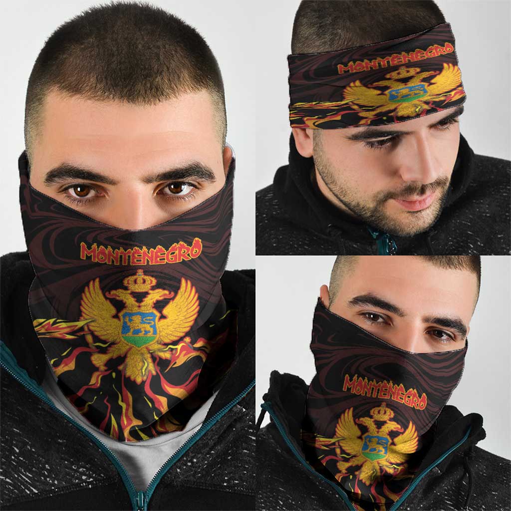 Montenegro Neck Gaiter Coat Of Arms Fire Style - Wonder Print Shop
