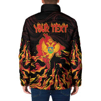 Personalized Montenegro Padded Jacket Coat Of Arms Fire Style - Wonder Print Shop