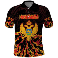 Personalized Montenegro Polo Shirt Coat Of Arms Fire Style - Wonder Print Shop