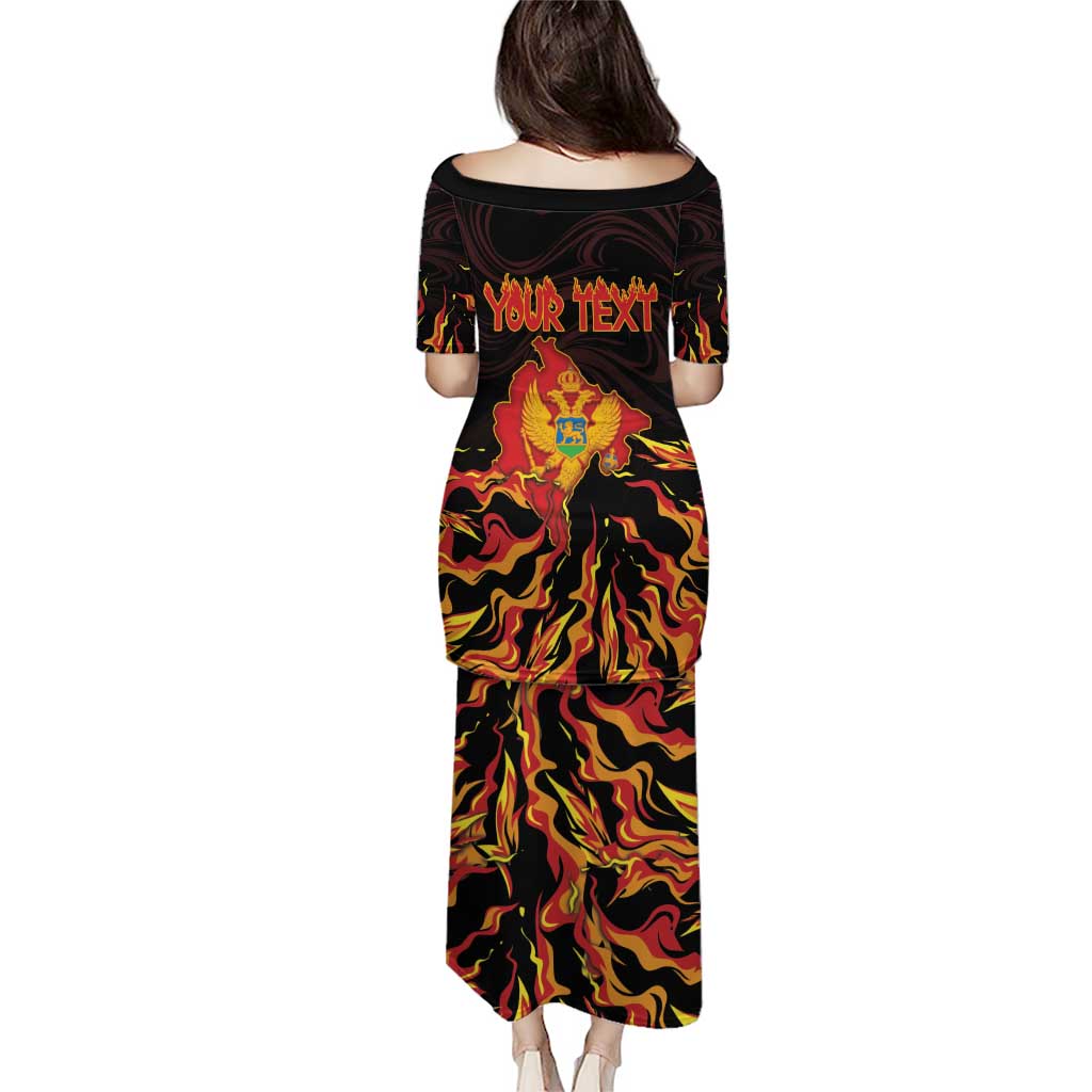 Personalized Montenegro Puletasi Coat Of Arms Fire Style - Wonder Print Shop