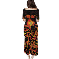 Personalized Montenegro Puletasi Coat Of Arms Fire Style - Wonder Print Shop