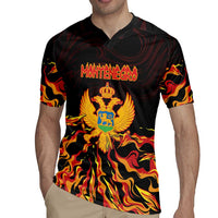 Personalized Montenegro Rugby Jersey Coat Of Arms Fire Style - Wonder Print Shop