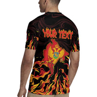 Personalized Montenegro Rugby Jersey Coat Of Arms Fire Style - Wonder Print Shop