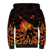 Personalized Montenegro Sherpa Hoodie Coat Of Arms Fire Style - Wonder Print Shop