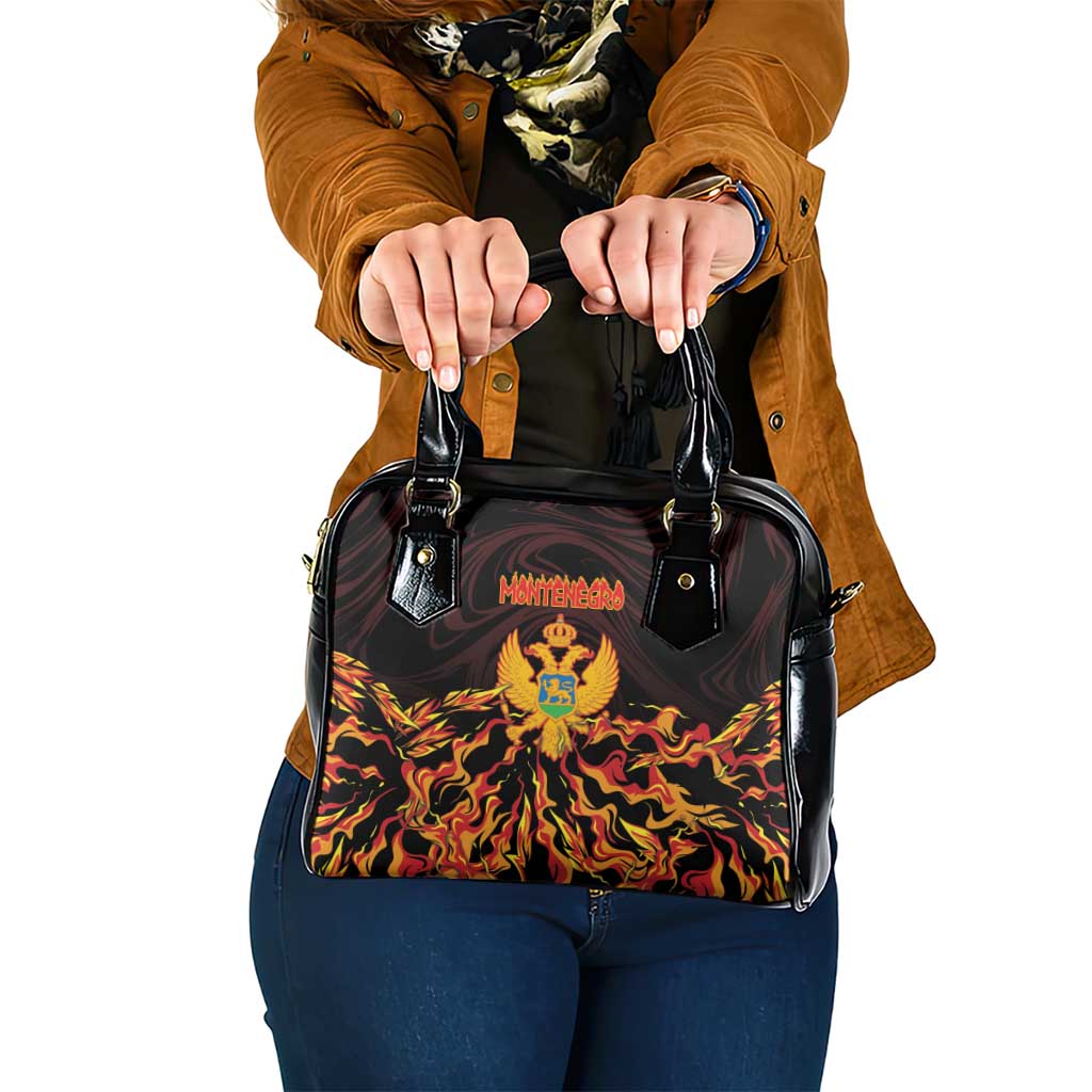 Montenegro Shoulder Handbag Coat Of Arms Fire Style - Wonder Print Shop