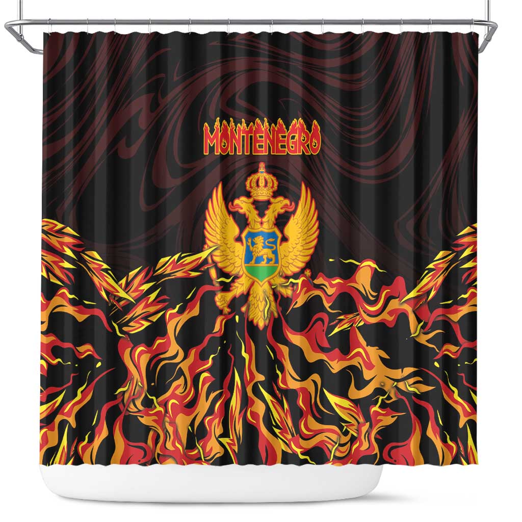 Montenegro Shower Curtain Coat Of Arms Fire Style - Wonder Print Shop