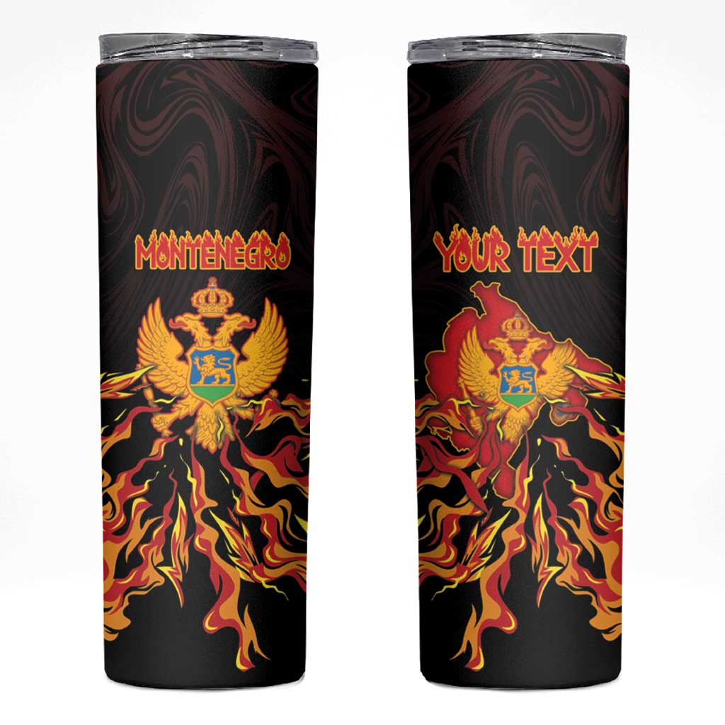 Personalized Montenegro Skinny Tumbler Coat Of Arms Fire Style - Wonder Print Shop