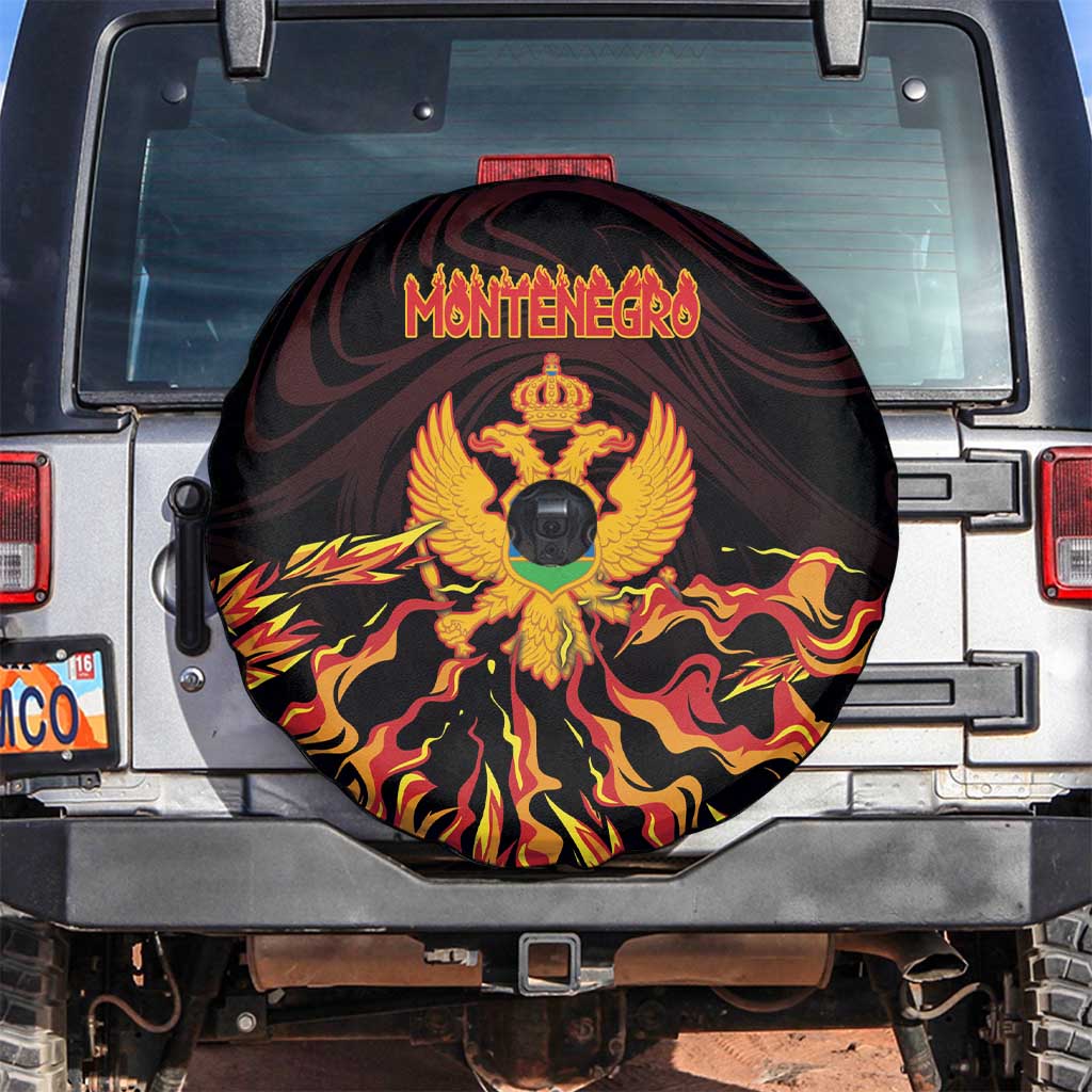 Montenegro Spare Tire Cover Coat Of Arms Fire Style - Wonder Print Shop