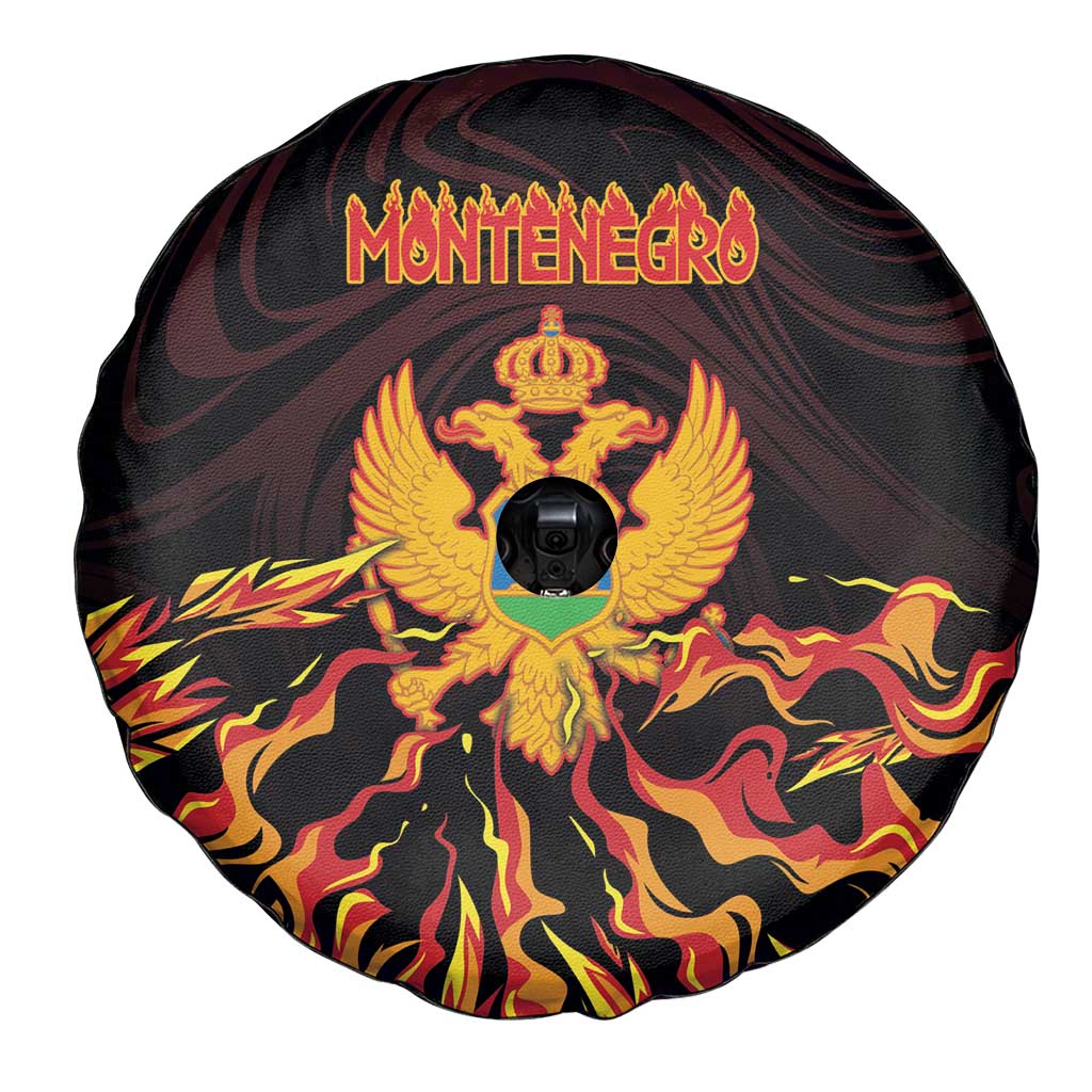 Montenegro Spare Tire Cover Coat Of Arms Fire Style - Wonder Print Shop