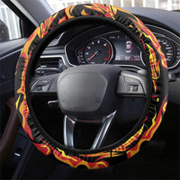 Montenegro Steering Wheel Cover Coat Of Arms Fire Style - Wonder Print Shop