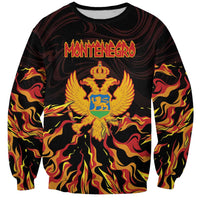 Personalized Montenegro Sweatshirt Coat Of Arms Fire Style - Wonder Print Shop