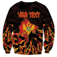 Personalized Montenegro Sweatshirt Coat Of Arms Fire Style - Wonder Print Shop