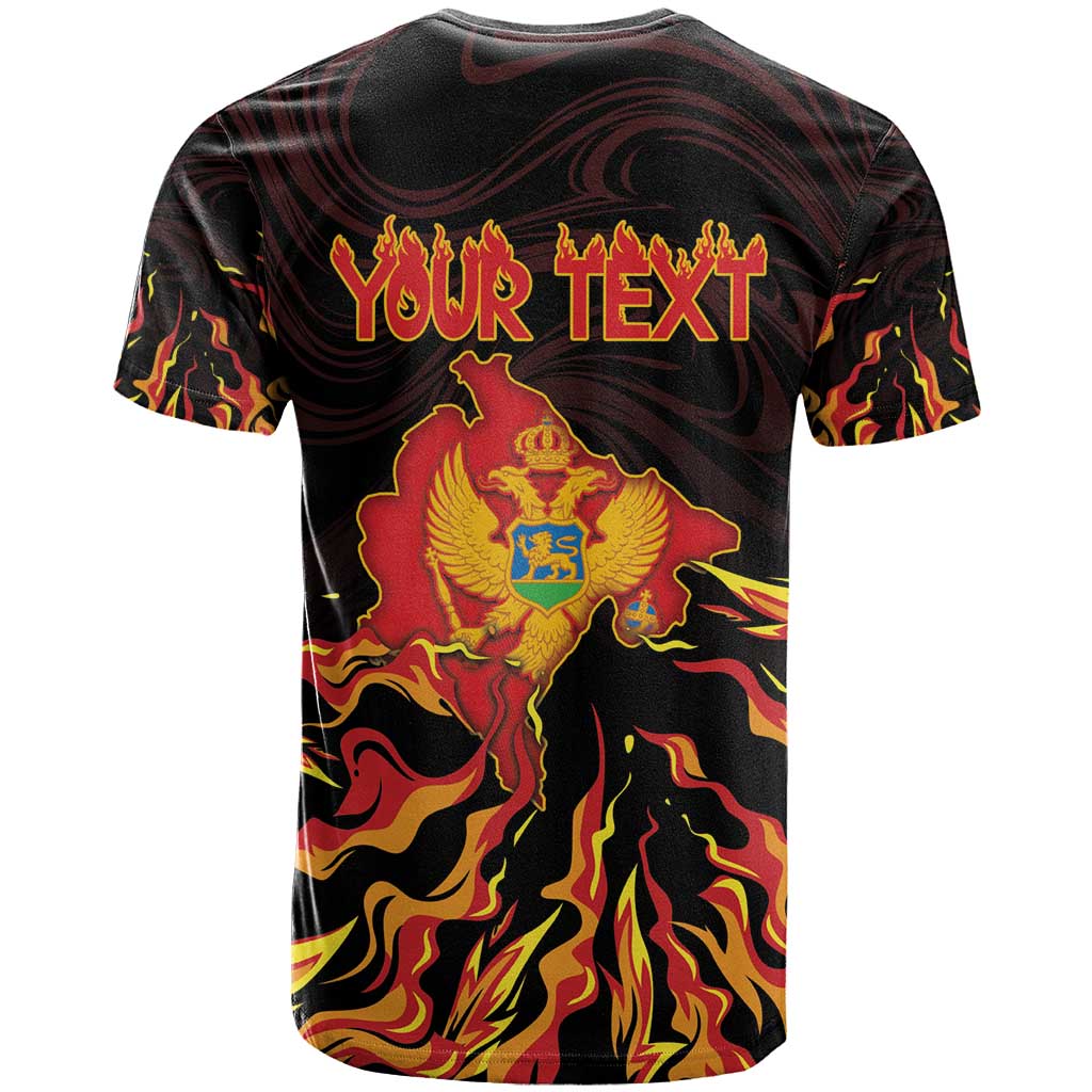 Personalized Montenegro T Shirt Coat Of Arms Fire Style - Wonder Print Shop