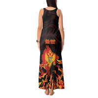 Personalized Montenegro Tank Maxi Dress Coat Of Arms Fire Style - Wonder Print Shop