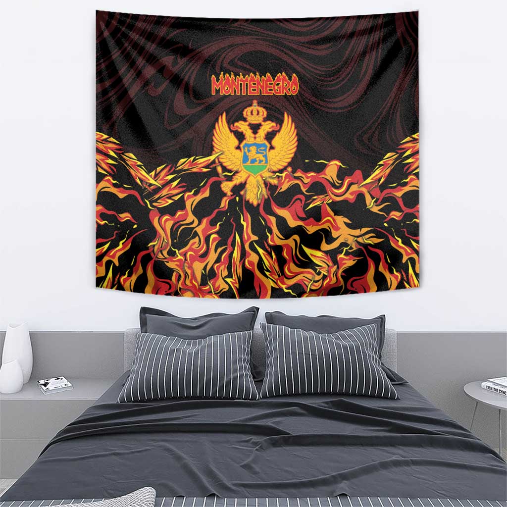 Montenegro Tapestry Coat Of Arms Fire Style - Wonder Print Shop