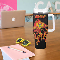 Personalized Montenegro Tumbler With Handle Coat Of Arms Fire Style - Wonder Print Shop