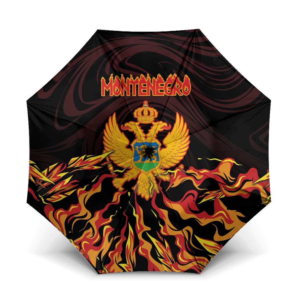 Montenegro Umbrella Coat Of Arms Fire Style - Wonder Print Shop
