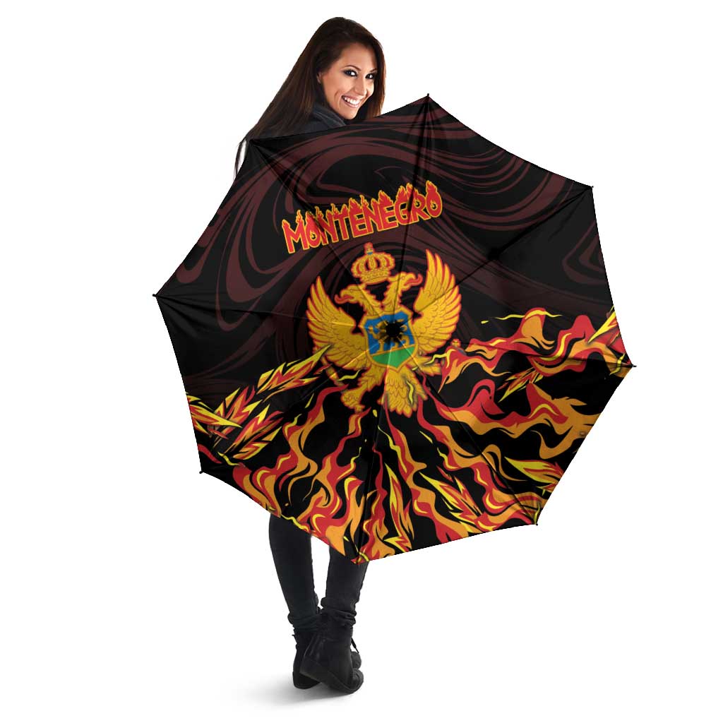 Montenegro Umbrella Coat Of Arms Fire Style - Wonder Print Shop
