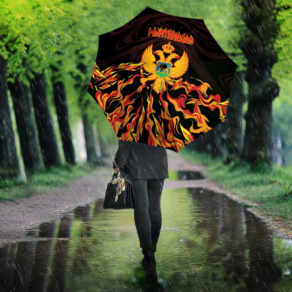 Montenegro Umbrella Coat Of Arms Fire Style - Wonder Print Shop