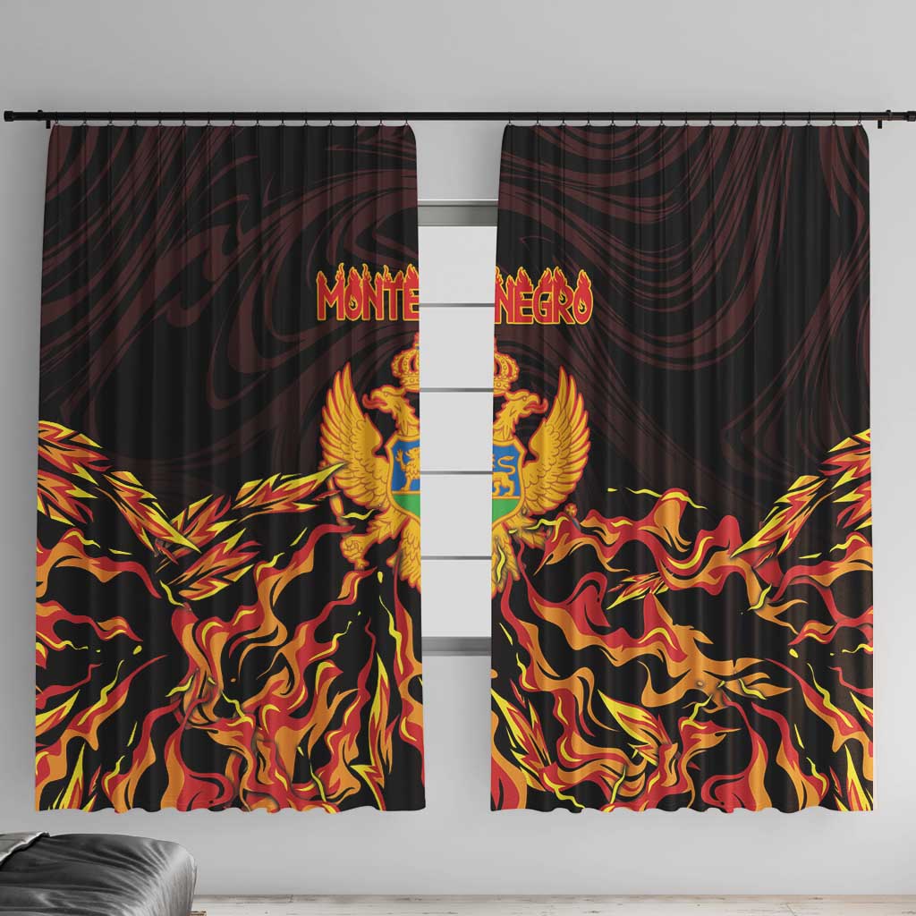 Montenegro Window Curtain Coat Of Arms Fire Style - Wonder Print Shop