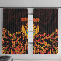 Montenegro Window Curtain Coat Of Arms Fire Style - Wonder Print Shop