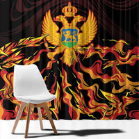 Montenegro Window Curtain Coat Of Arms Fire Style - Wonder Print Shop