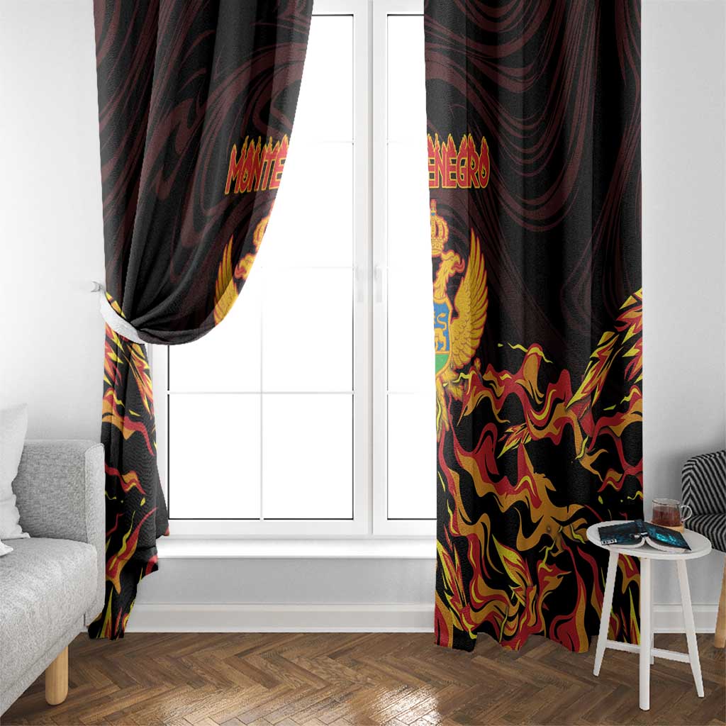 Montenegro Window Curtain Coat Of Arms Fire Style - Wonder Print Shop