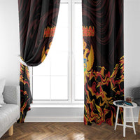 Montenegro Window Curtain Coat Of Arms Fire Style - Wonder Print Shop