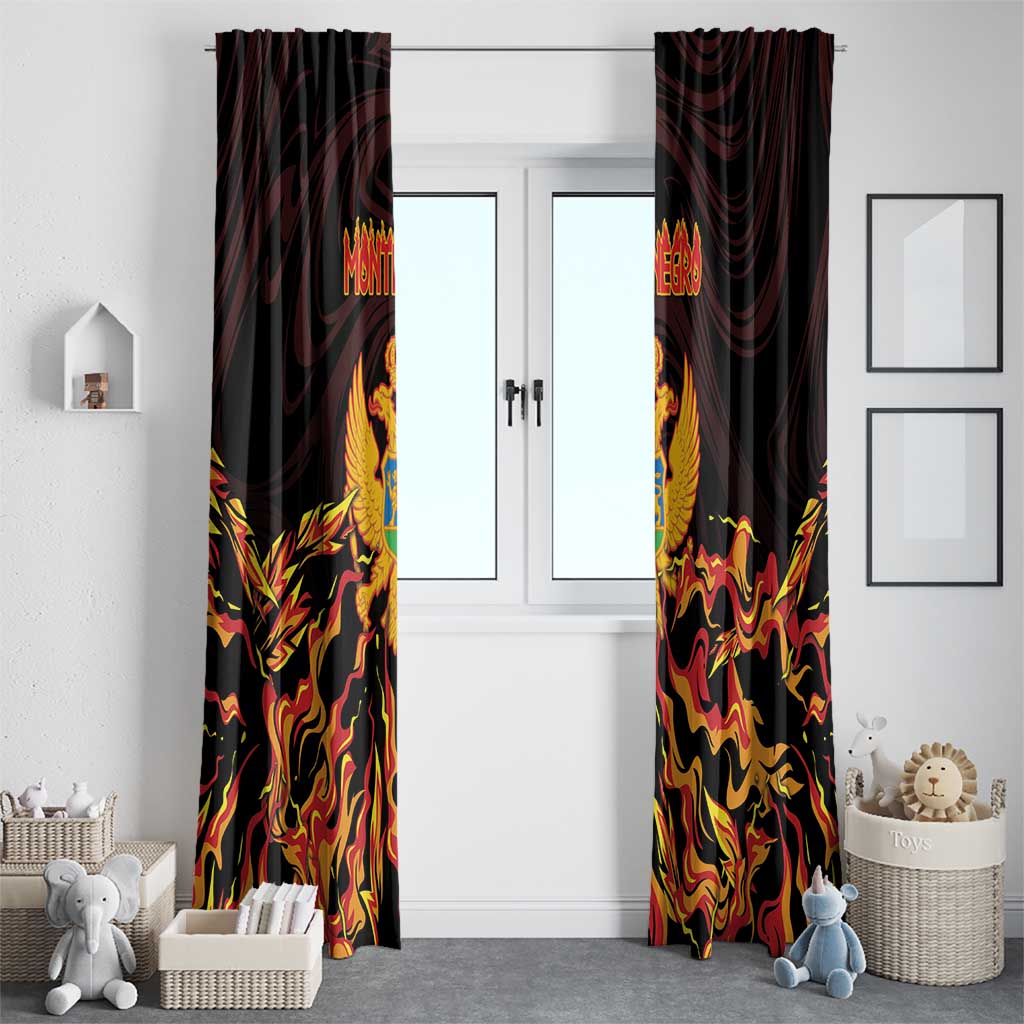 Montenegro Window Curtain Coat Of Arms Fire Style - Wonder Print Shop