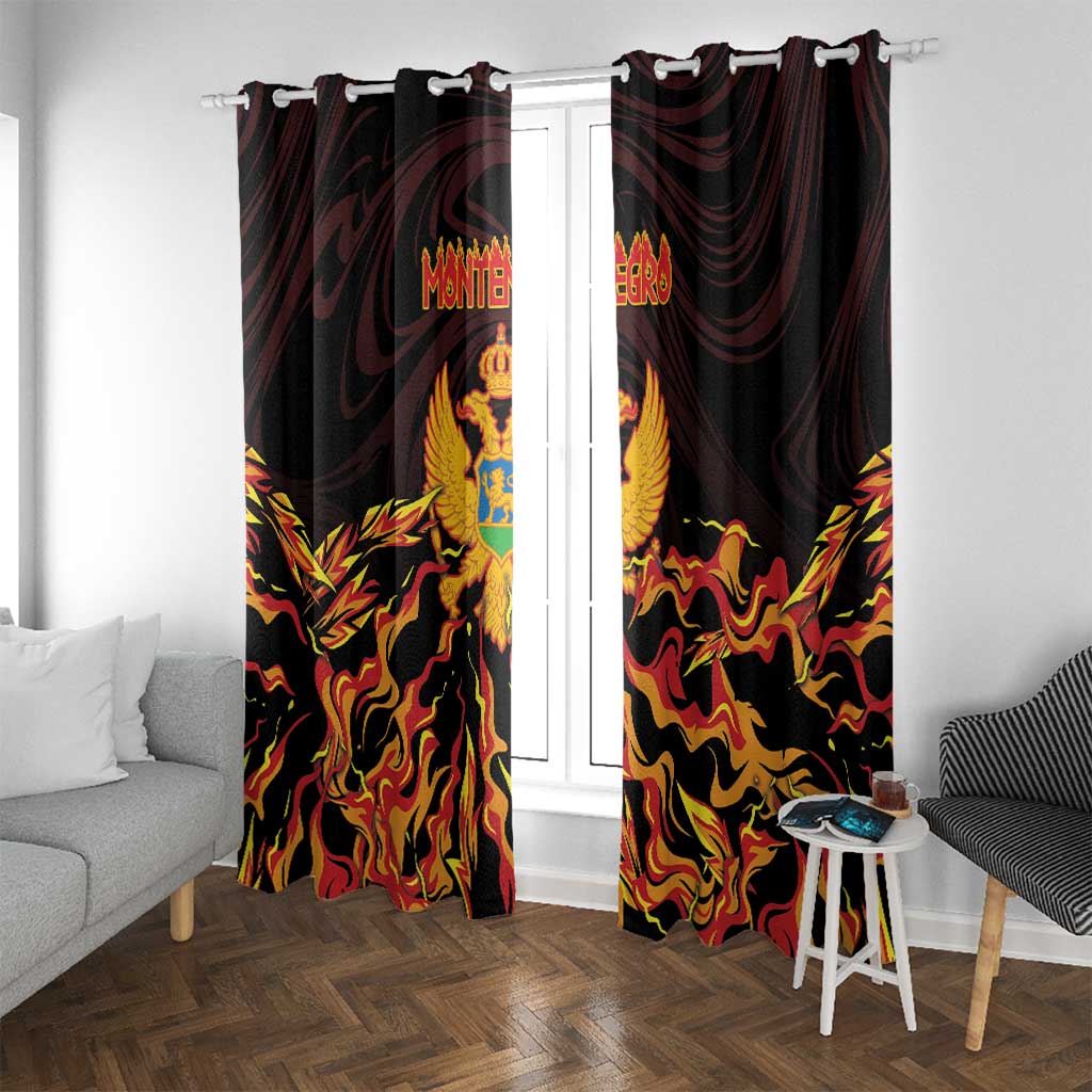 Montenegro Window Curtain Coat Of Arms Fire Style - Wonder Print Shop