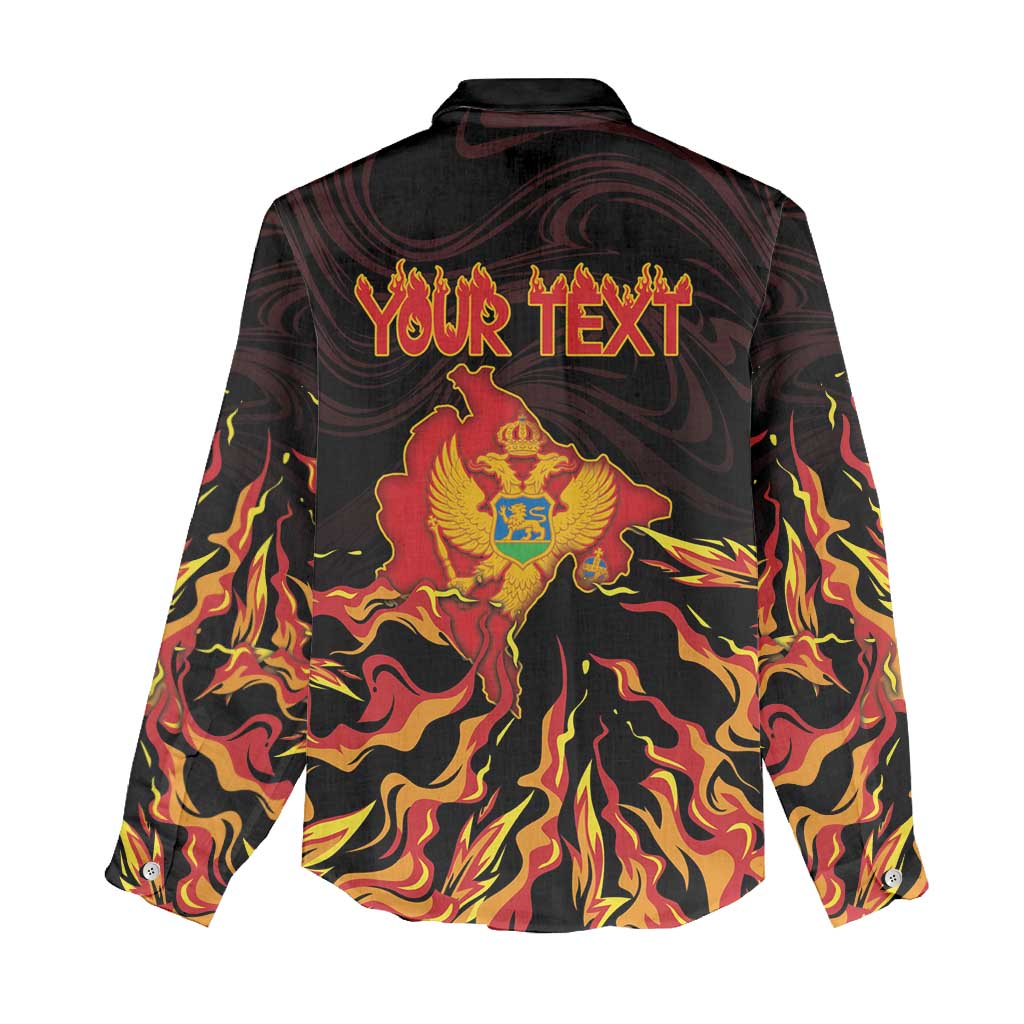 Personalized Montenegro Women Casual Shirt Coat Of Arms Fire Style - Wonder Print Shop
