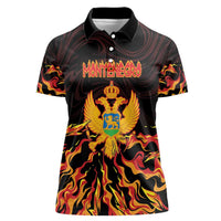 Personalized Montenegro Women Polo Shirt Coat Of Arms Fire Style - Wonder Print Shop