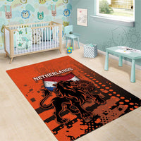 Netherlands Area Rug Lion With Daisy Flower - Wonder Print Shop