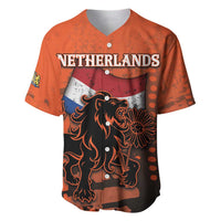 Personalized Netherlands Baseball Jersey Lion With Daisy Flower - Wonder Print Shop