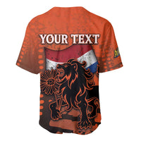 Personalized Netherlands Baseball Jersey Lion With Daisy Flower - Wonder Print Shop