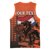 Personalized Netherlands Basketball Jersey Lion With Daisy Flower - Wonder Print Shop