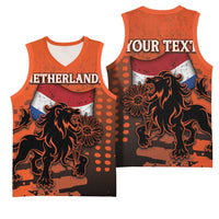 Personalized Netherlands Basketball Jersey Lion With Daisy Flower - Wonder Print Shop